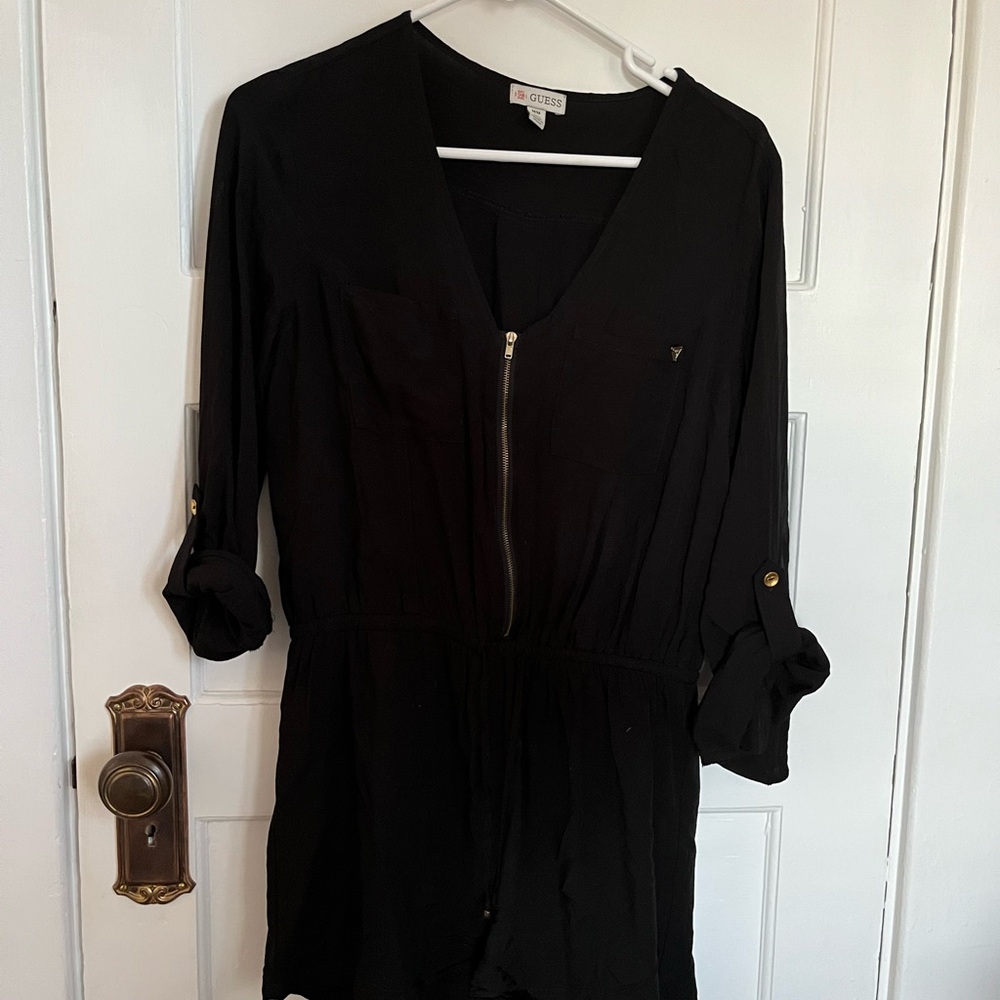 Guess Black Romper with Tag Detail